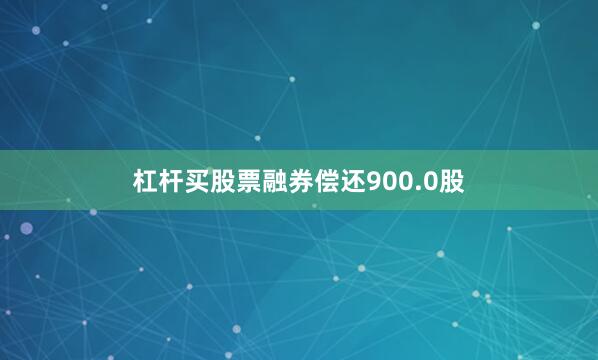 杠杆买股票融券偿还900.0股